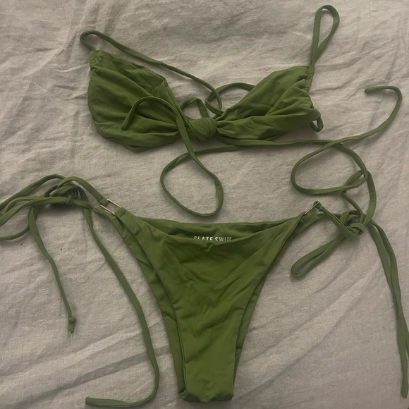Slate Swim Leo Set - Moss XS - Picture 4 of 10